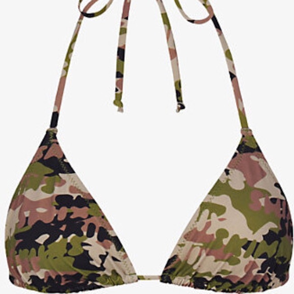 SKIMS Womens Logo Camo Triangle Recycled Stretch-nylon Bikini top And Dipped Ti - Picture 2 of 6